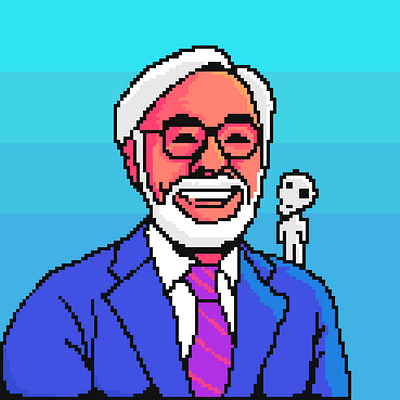 Hayao Miyazaki 80s anime hayao miyazaki illustration nft pixel