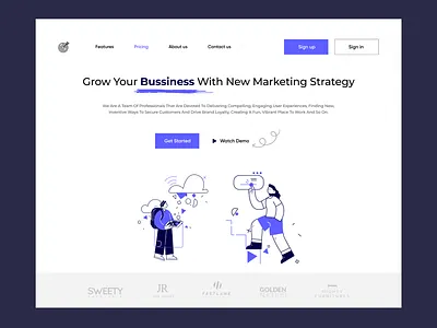 Marketing Agency Landing page agency banner branding design herosection illustration landingpage marketing typography ui uiux uiuxdesign uiuxdesigner website