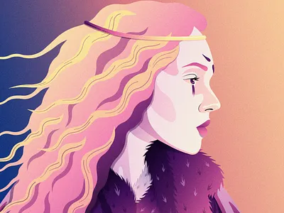 Powerful Women Collectibles - #004 Queen Boadicea boadicea boudica celt collectible contrast daily art flat design illustration nft nft art nft artist nft collectible nft community pink portrait purple queen vector vector illustration yellow