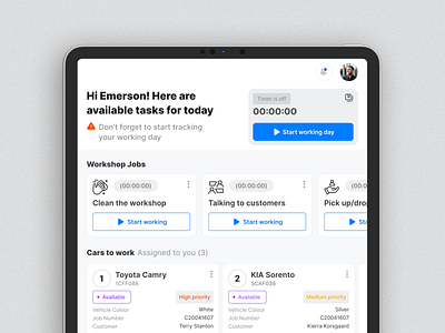 Task Manager in the Workshop Mechanic App app automobile cars design equal manager mechanic mobile project repair responsive tablet taskmanagement tracker ui userexperience userinterface ux wireframes workshop