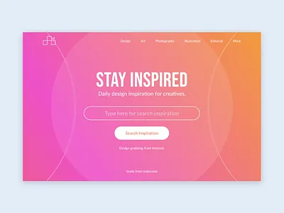Stay Inspired Website colorful design header inspiration landing page minimalism simple ui user interface website