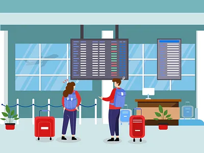 airport schedule artwork design flatdesign illustration ui vector