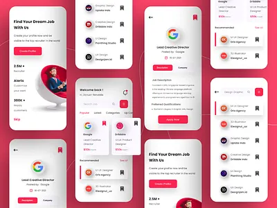 Job Search App Design app graphic design job jobless loker search ui ux vacancy work worked worker