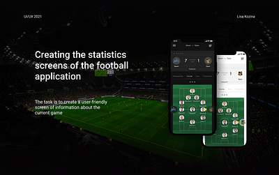 Match football app. Statistics. UI/UX app design football app graphic design ui ux web design