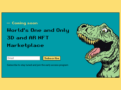 Coming soon page comingsoon dino marketplace nft nftmarketplace retrogame trex ui uidesign ux webdesign