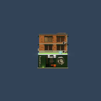 Shopfront | Fastfoot cafe 3d architecture building design illustration magicavoxel pixel pixelart space voxel