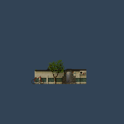 Shopfront | White Mustache 3d architecture building design illustration pixel pixelart space voxel