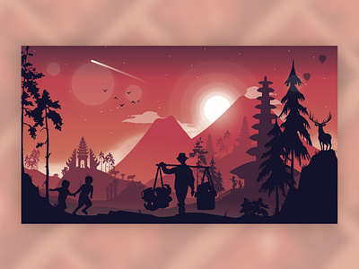 INDONESIA in Silhouette animation design graphic design illustration ui vector