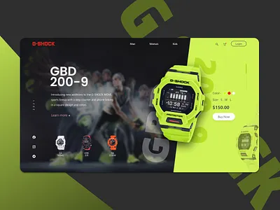 G-SHOCK Landing Page UI Design banner branding design gshock illustration landing page ui ui ux web banner web ui website design