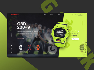 G-SHOCK Landing Page UI Design banner branding design gshock illustration landing page ui ui ux web banner web ui website design