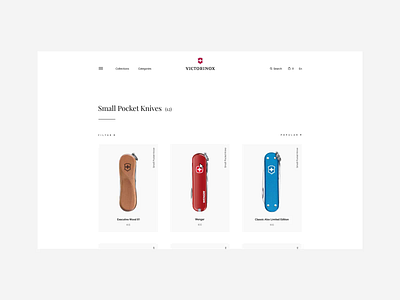 Victorinox — Concept Website. Catalog animation design minimal ui ux web