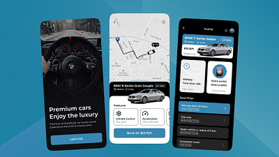 Car Rental App app car car rental design figma mobile snap uber ui