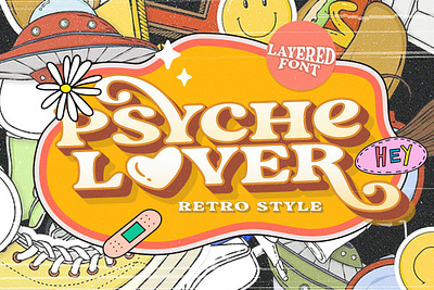 Psyche Lover - Layered Retro Font advertising branding classy display display font elegant fashion font fonts lettering logo magazine minimalist modern sans serif serif stylish typeface typography unique