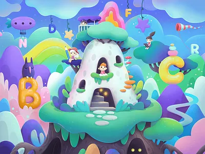 Concept art for app menu cartoon character concept illustration vector zutto