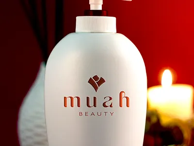 MUAH BEAUTY logo branding clean cosmetic brand logo design graphic design graphic designer icon logo logo design lettering logo designer luxury minimal nature logo simple logo typography