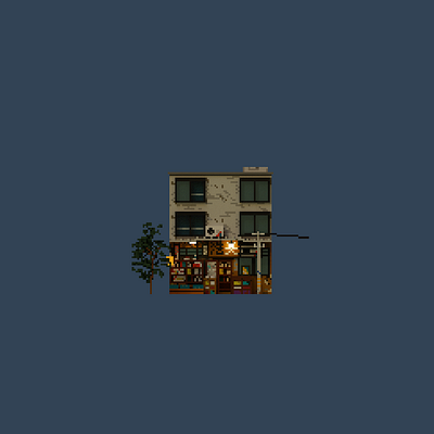 Shopfront | Haotian Bookstore 3d architecture building design illustration pixel pixelart space voxel
