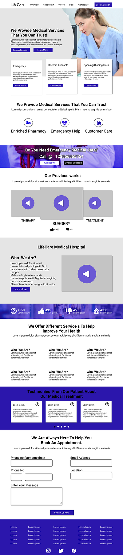 LifeCare hospital hospital landing page landing page positive positive concept ui ux web design website
