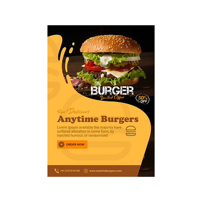 Anytime Burgers -Burger banner