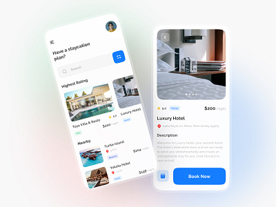 Hotel Booking Apps app booking clean design explorations hotel illustration minimal resort screen simple staycation travel travel app travelling ui ui design uiux ux villa