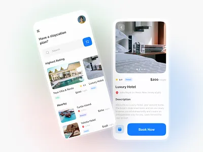 Hotel Booking Apps app booking clean design explorations hotel illustration minimal resort screen simple staycation travel travel app travelling ui ui design uiux ux villa