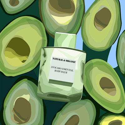 Avocado balm design 2d adobe illustrator app background banner brand brand design brand identity daily dailyui design digital digital art drawing food grafic grafic design icon illustrator minimal
