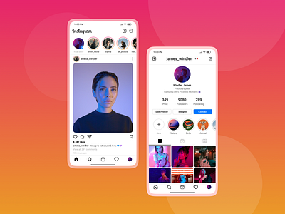 Instagram ui redesign design illustration logo ui uidesign uiux ux vector webdesign