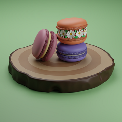 Macarons 3d art 3d modeling blender blender3d illustration