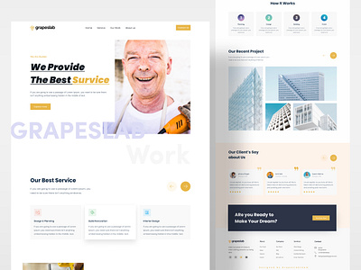 Construct Web - UI Design 👷👷👷 anik deb architecture design clean ui construction company construction website dailyui dribbble best shot grapeslab homepage designer landing page landing page designer ui designer ui ux design web web concept web design web designer website website concept website designer