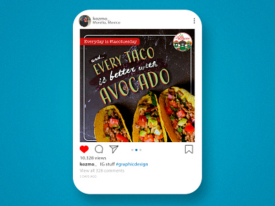 Every taco... for La casa del Aguacate (c) avocado avocados branding casa del aguacate content creation design graphic design illustration