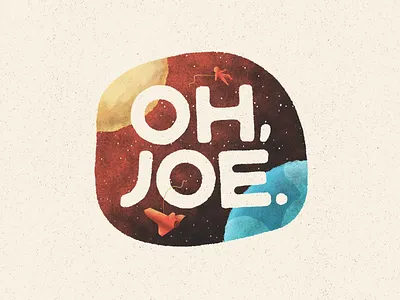Oh, Joe. cosmic illustration joe logo moon planets solar system space stars sun texture