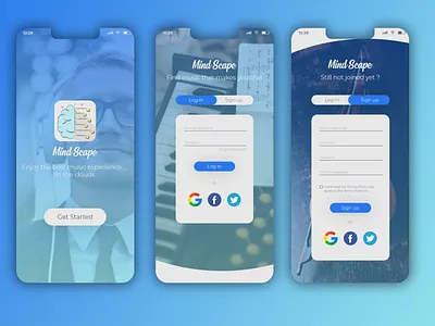 Mindscape app UI ( Sign in/up page ) app graphic design ui