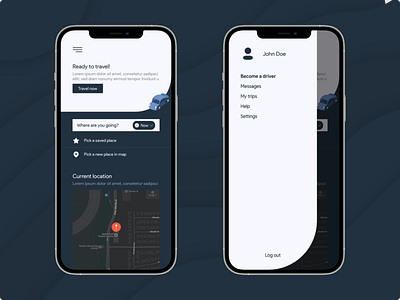 Uber app! car design home menu modern taxi uber ui uiux ux