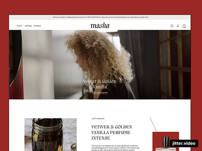 Perfume website: Home Page animation branding cosmetics ecommerce graphic design home page interaction interface landing page motion graphics perfume shop ui website