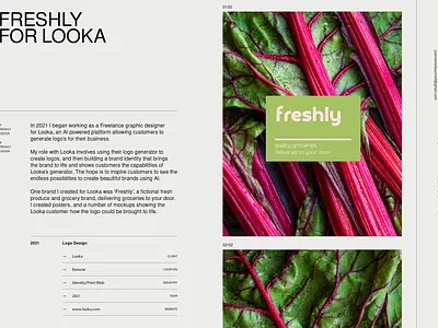 Freshly brand identity for Looka branding colour design illustration logo minimal mockup