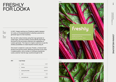 Freshly brand identity for Looka branding colour design illustration logo minimal mockup