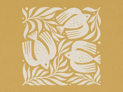 Birds and Plants bird design handmade illustration plant plants print texture