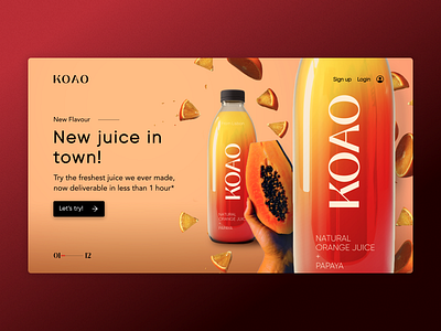 Koao | Landing page branding dailyui design graphicdesign landingpage minimal photoshop product ui uichallenge uidesign ux webpage website