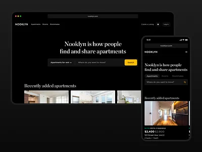 Home page search bar dark home page ui web design