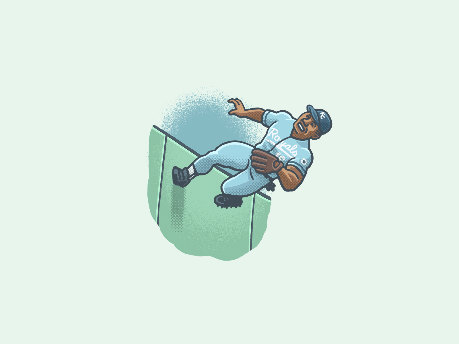 Bo Jackson Spider-Man Catch 80s 90s animated gif animation athlete baseball bo jackson drawing gif illustration kansas city royals looping looping animation looping gif mario mlb portrait sports zucca