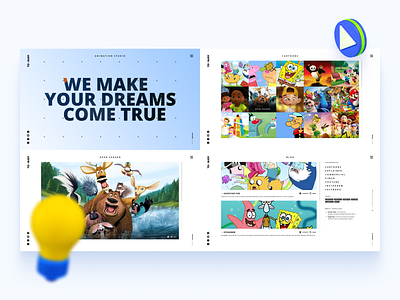 Animation Studio Website animation cartoon clean design fogma illustrator joy logo minimal modern photoshop ui website