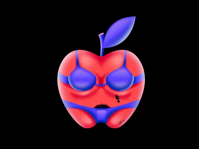 apple in a bikini animation branding design flat illustration illustrator photoshop logo minimal ui vector