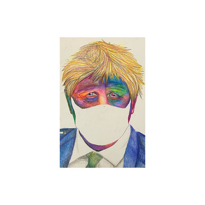 Observations 2 - (4/4) a level art artist boris johnson collage coloured pencil covid 19 fine art politics sketchbook