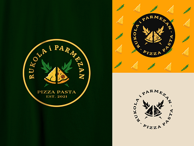 Arugula & Parmesan - Pizzeria Branding arugula branding cheese company eat eating food identity local food logo logotype parmesan pasta pizza pizzeria restaurant rucola yellow