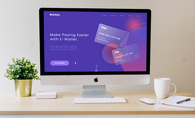 Landing page of digital wallet apple banking digital e wallet graphic design landing page mockup motion design ui uiux wallet web web page web site