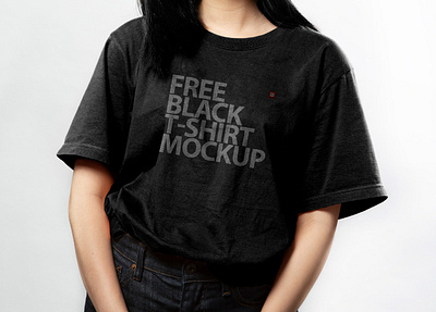 Free Black TShirt Mockup black design black tshirt free free psd mockup girls tshirt logo logo tshirt mockukp template psd mockup round neck t shirt mockup women tshirt