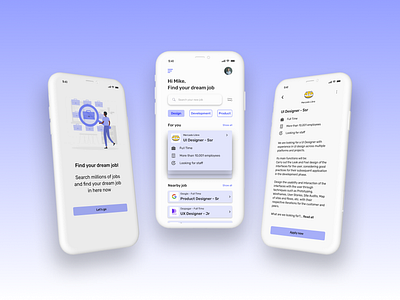 DailyUI - #50 Job Listing app color design illustration job listing logo ui work