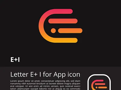 App Icon E + I app icon branding combine logo mark complex design crative logo design flat logo illustrator letter e letter i letter mark logo logo design