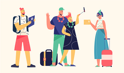 Tourist characters character illustration lifestyle people people illustration tourist travel vector vector illustration