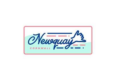 Newquay Cornwall badge design beach cornwall culture dude life nature newquay print rad radical sea seaside shaka shaka badge skate sticker surf surfing