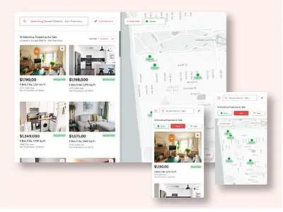 Real Estate Website/App Mockup mobile mockup realestate ux web